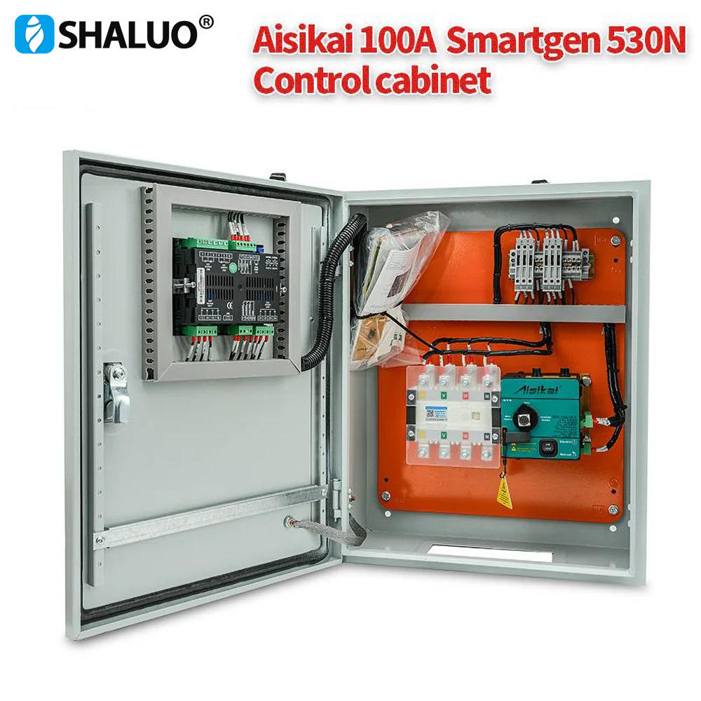 Interruptor de transferencia del gabinete de control automático del generador AISIKAI con controlador Smartgen 530N