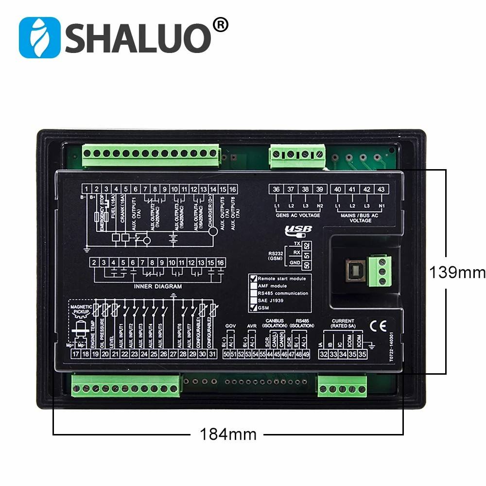 LIXiSE LXC7110 LXC7120 LCD AMF Panel Controlador de generador diésel de arranque automático Módulo de Control GSM GPRS con USB RS232 piezas de grupo electrógeno