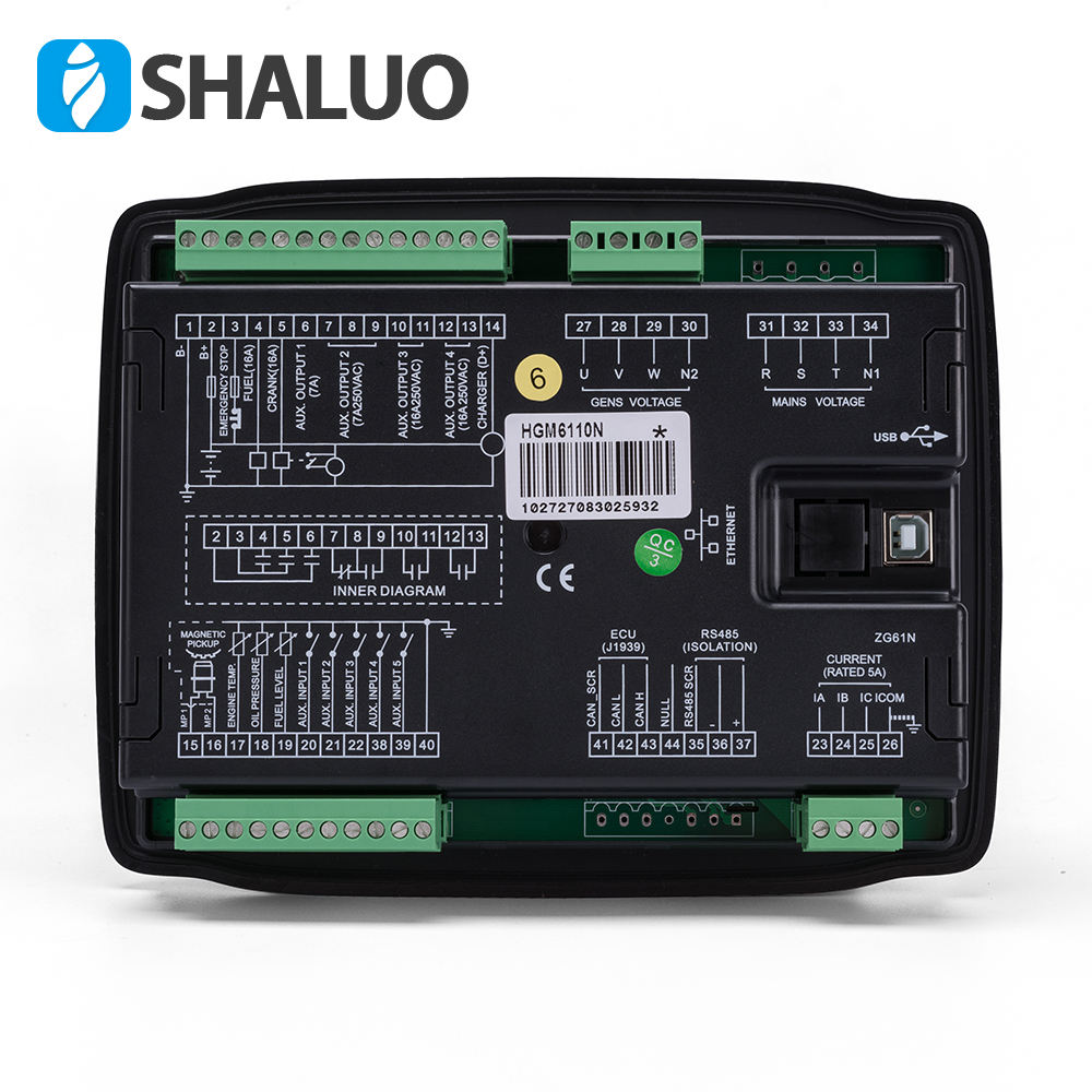 Panel de control de generador de arranque automático, grupo electrógeno eléctrico diésel remoto automático, controlador smartgen 6110N