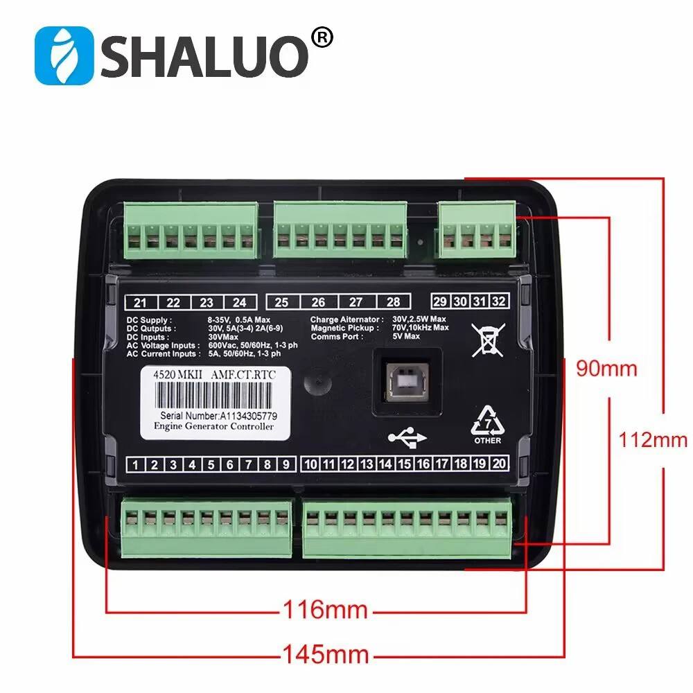 Reemplace el módulo controlador de generador eléctrico diésel DSE4520 MKII AMF, Panel de Control de falla de red automática Genset 4520
