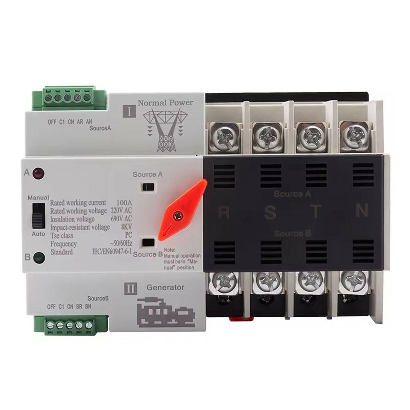 Generador ats interruptor de transferencia automática monofásico W2R 63A 110v/220v 220v/380v