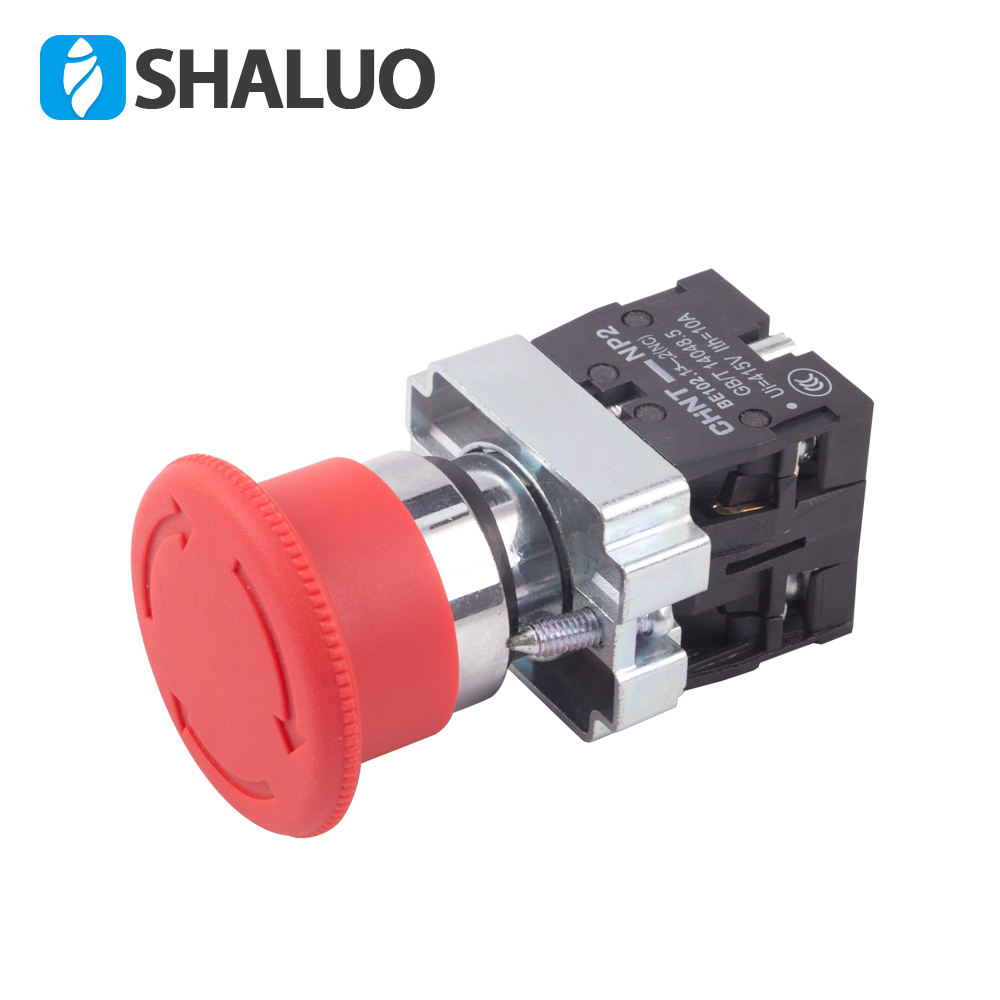 Accesorios del generador interruptor de botón de parada de emergencia ZB2BS54C reinicio de rotación de parada de emergencia normalmente abierto normalmente cerrado