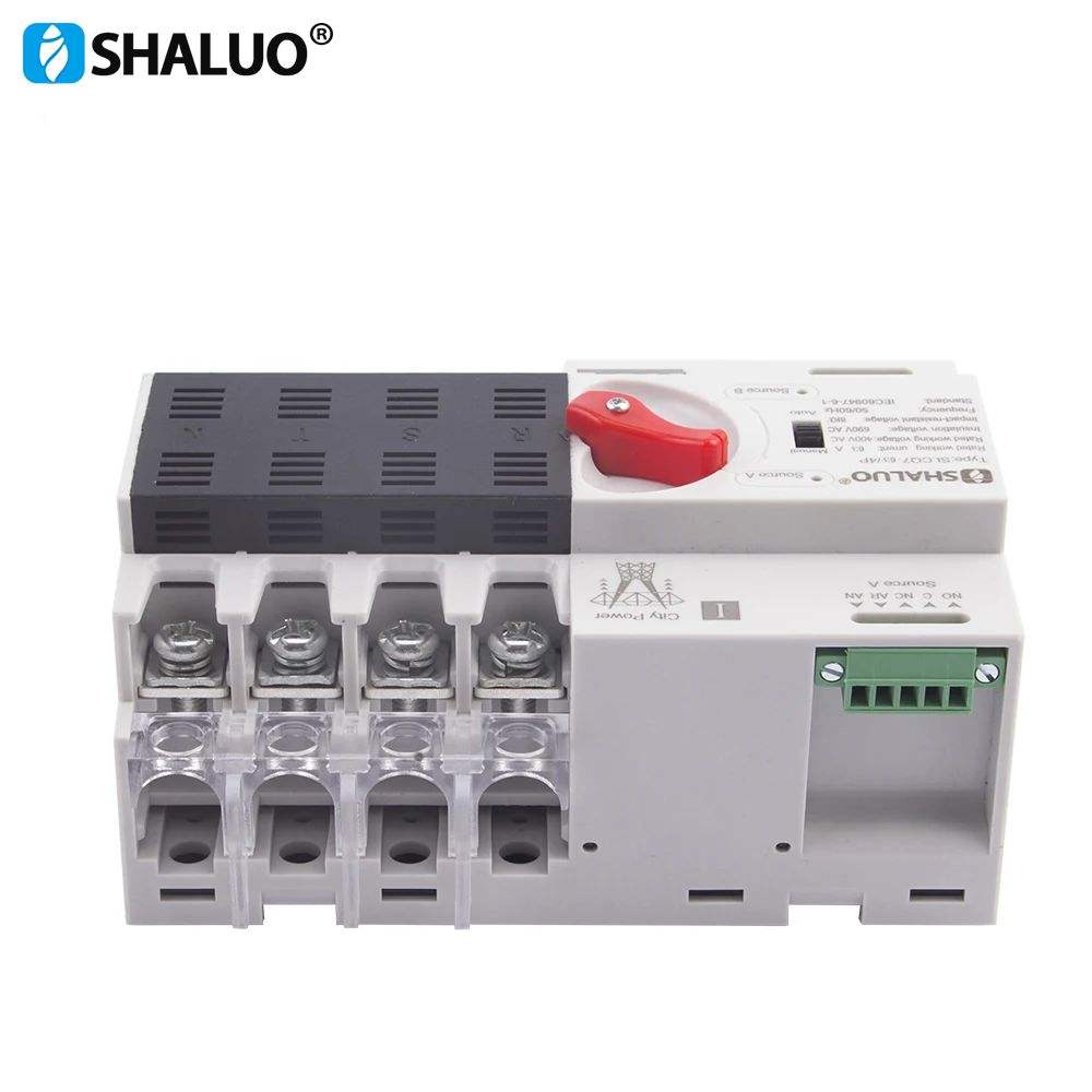 Generador ATS 63A 100A 4P Doble potencia Módulo de Interruptor de Transferencia Automática disyuntores interruptores piezas del generador eléctrico