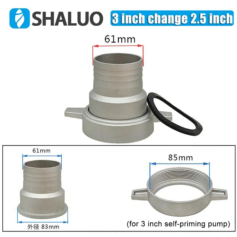 Nuevos accesorios de bomba de agua de gasolina, llave conectora de tubo de aluminio de 3 pulgadas con junta de goma, accesorio de tubería de conexión de bomba