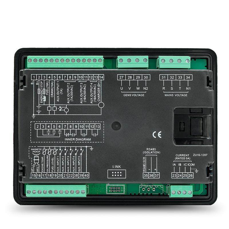 Controlador de grupo electrógeno 6120, grupo electrógeno de Arranque automático LCD, caja de control Ats, panel de carga de terminal, pieza de alternador 6120U