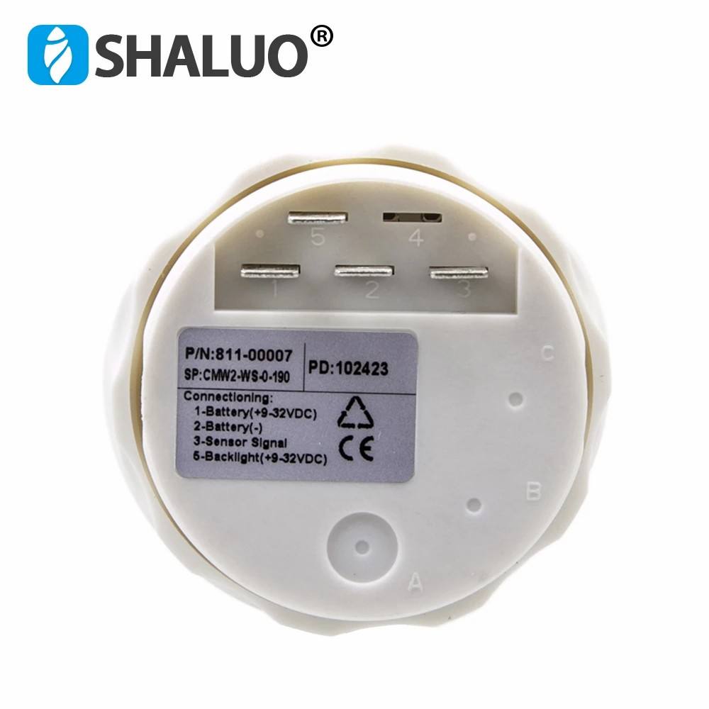Generador de DC9-32V de 0-190 ohmios, medidor de nivel de agua VDO con luz trasera roja, apto para barco, tanque de agua de coche, piezas de repuesto de 52MM
