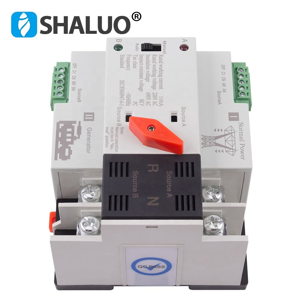 Piezas de repuesto para generador, interruptor de transformador automático ATS, 2P, 63A, SLSP1-100A, interruptor de circuito de Control eléctrico, monofásico, CA
