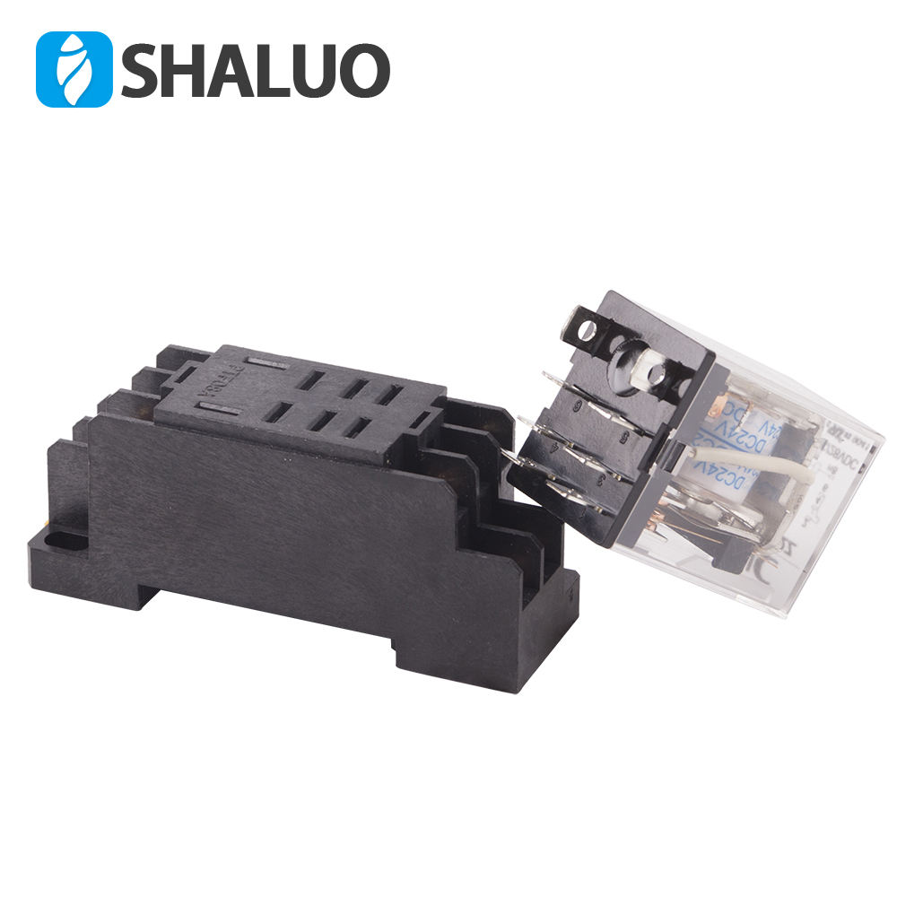 Relé de protección de sobrecarga de alta potencia, generador DC24V, dos vías, 10A, con caja de distribución base, relé de conversión