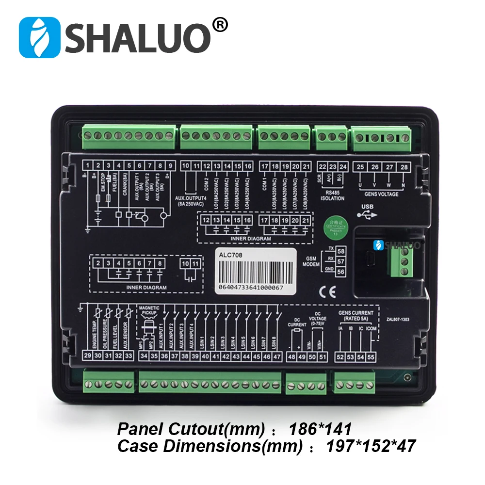 Smartgen-controlador de torre de luz individual ALC704 ALC708, Panel de Control de Monitor de parada y arranque remoto con sincronización para grupo electrógeno de torre de luz AC DC