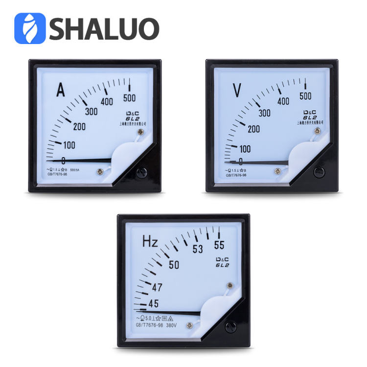 Conjunto generador interruptor caja de distribución medidor de puntero 6L2 amperímetro medidor de frecuencia Hz 380V500V voltímetro