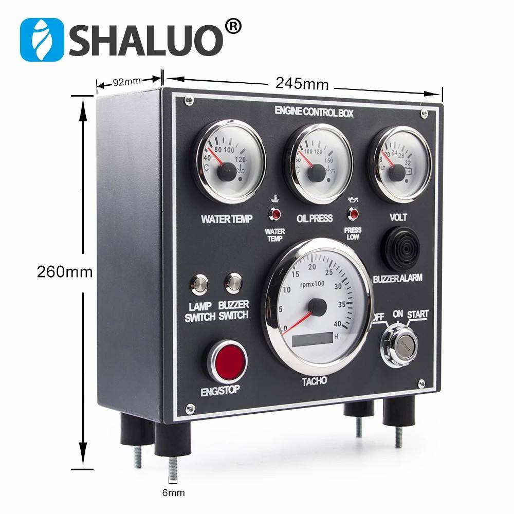 Panel de calibre de instrumentos de motor marino de 0-4000RPM, Panel de tablero de camión de agua, Sensor de temperatura compatible con Sensor de presión de aceite