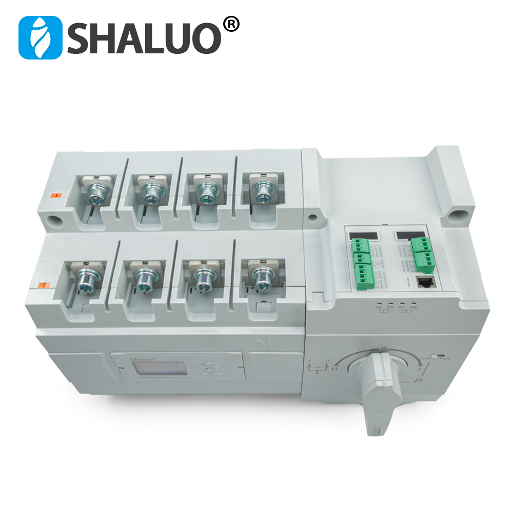 ATS Doble potencia Interruptor de Transferencia Automática 63A 100A 125A 160A 250A 400A 630A AC220V generador diésel interruptor de cambio automático