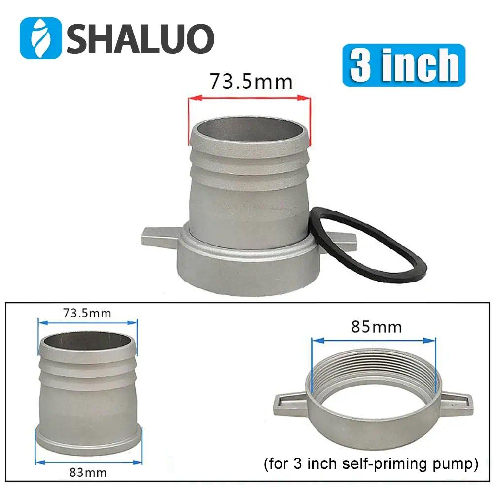 Nuevos accesorios de bomba de agua de gasolina, llave conectora de tubo de aluminio de 3 pulgadas con junta de goma, accesorio de tubería de conexión de bomba