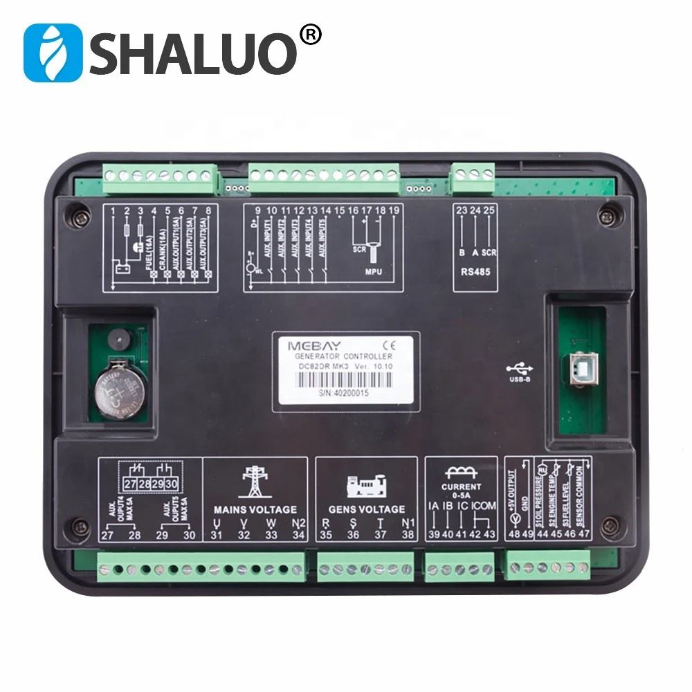 Mebay-módulo controlador de generador diésel DC80D DC82DR MK3 AMF, arranque y parada, pantalla LCD, RS485, placa de Control de monitoreo de PC