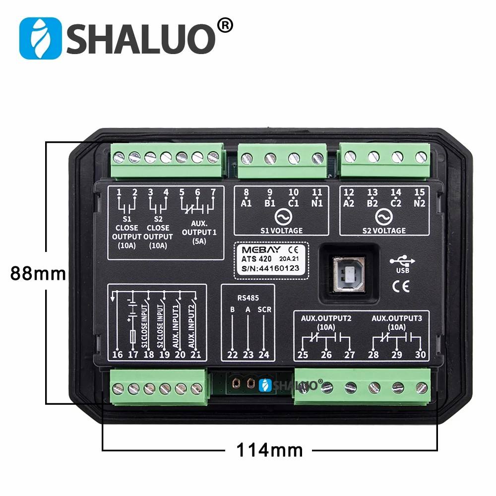ATS420 ATS420R Mebay generador ATS controlador de interruptor de alimentación doble módulo de Control LCD Panel programable inteligente fuente de CC