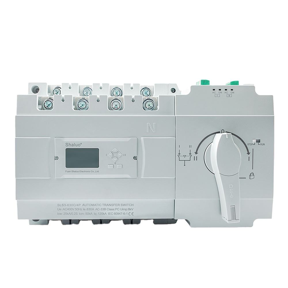 ATS Doble potencia Interruptor de Transferencia Automática 63A 100A 125A 160A 250A 400A 630A AC220V generador diésel interruptor de cambio automático