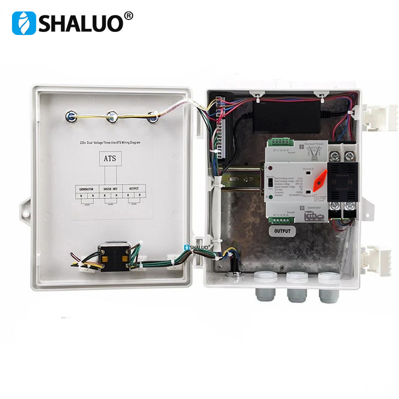Generador ats interruptor de transferencia automática monofásico W2R 63A 110v/220v 220v/380v
