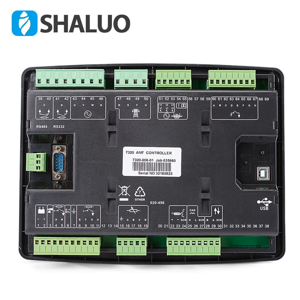 Controlador de grupo electrógeno diésel, panel de control electrónico de arranque remoto automático 7320