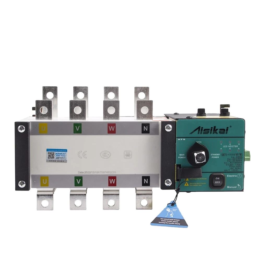 Conmutación de transferencia automática, generador de Doble potencia trifásico grande, cambio sobre Interruptor de Transferencia Automática SKT1-630/4P para generador