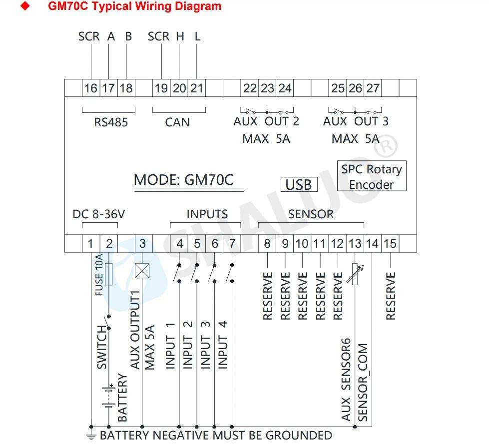 Medidor Digital ECU de motor de Gas diésel GM70C, medidor de pantalla LCD multifunción, Monitor de parámetros del motor Genset con puerto CAN