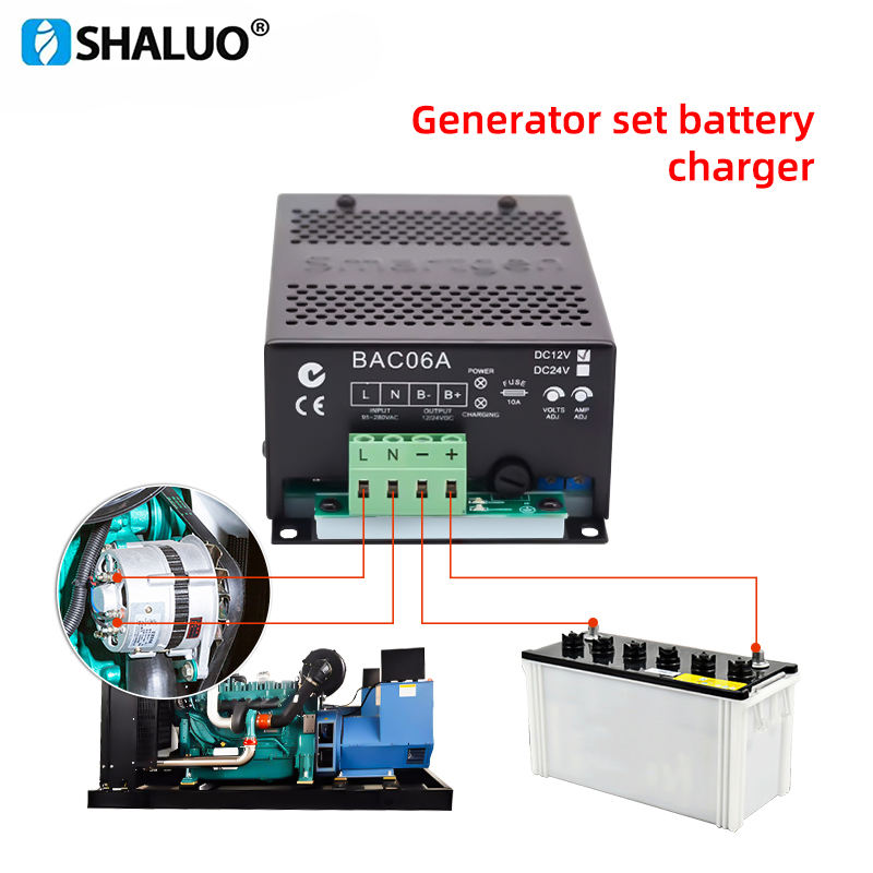 Generador diésel smartgen, cargador de batería automotriz de plomo ácido 12V 24V 6A bac06a