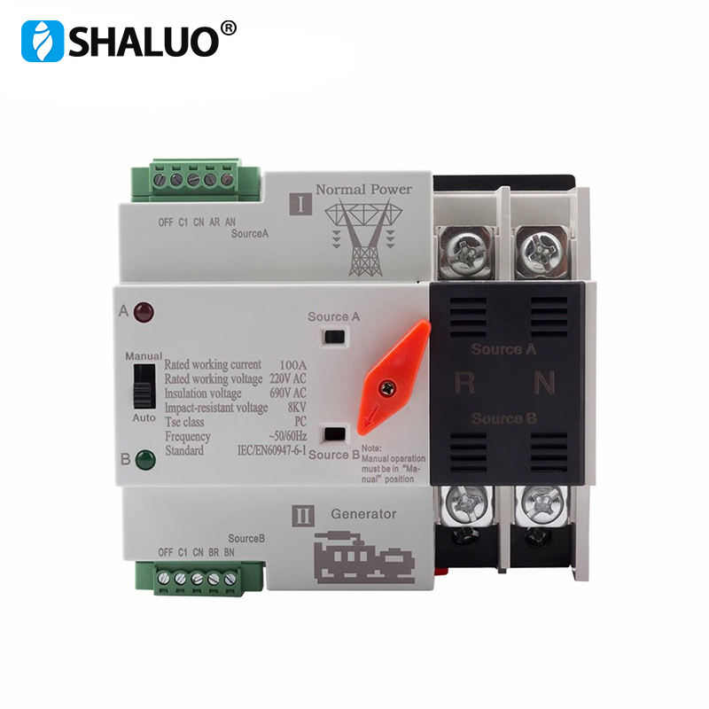 Generador ats interruptor de transferencia automática monofásico W2R 63A 110v/220v 220v/380v