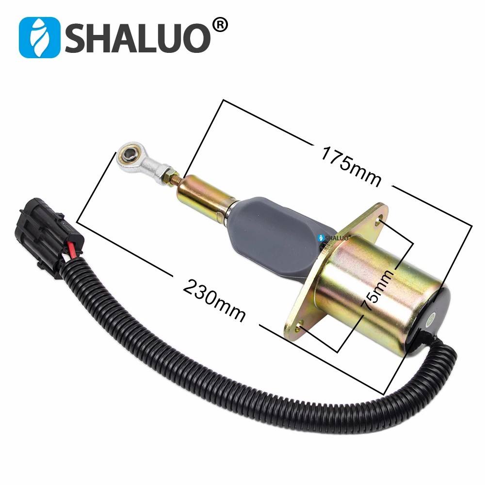 Válvula Solenoide de apagado de combustible del motor, 12V, 24V, 3930233, 3928161, 3930234, 3964624, SA-4335-24, SOL22024, para 6ct, 8,3, Komatsu