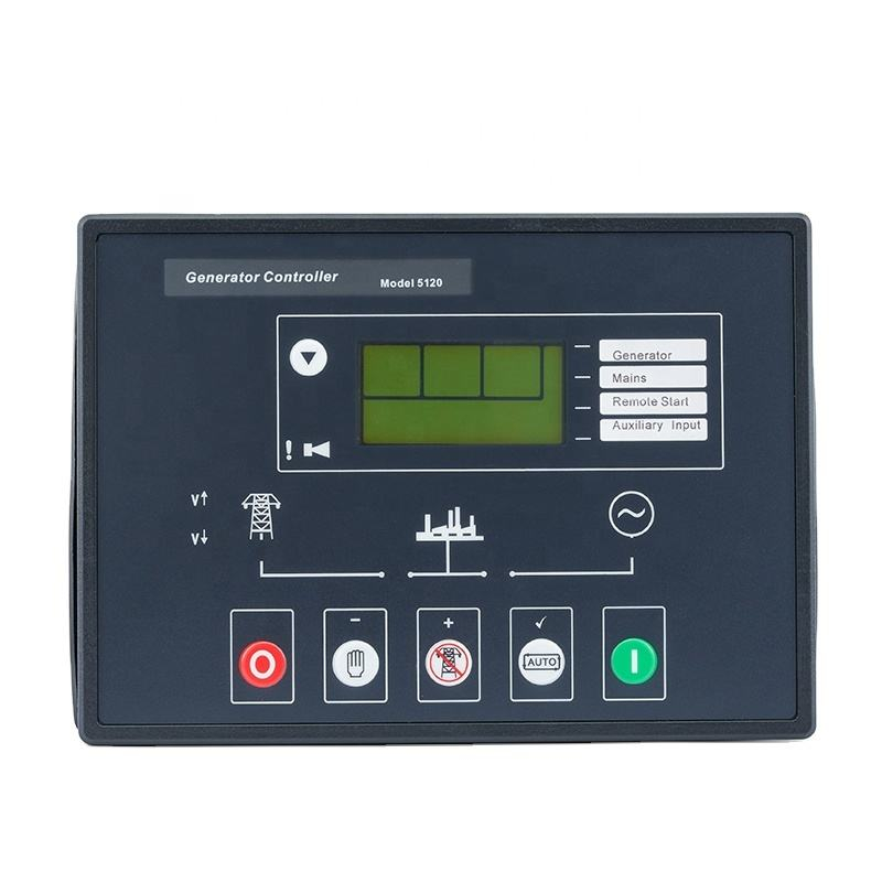 Generador diésel AMF 5120, controlador LCD, arranque automático, caja de control Ats, panel de carga terminal, pieza de alternador