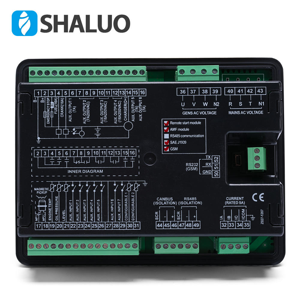 Módulo de Control de generador de arranque automático 7210, placa lcd remota electrónica, controlador ats, piezas del generador diésel, monitor de 8 idiomas