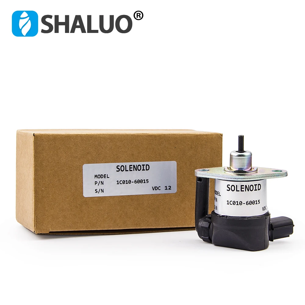 Válvula Solenoide de apagado de combustible de motor diésel 1C010-60015 1C010-60014 para Kubota V1505 V2203 V3300 V3600 DC12V 24V