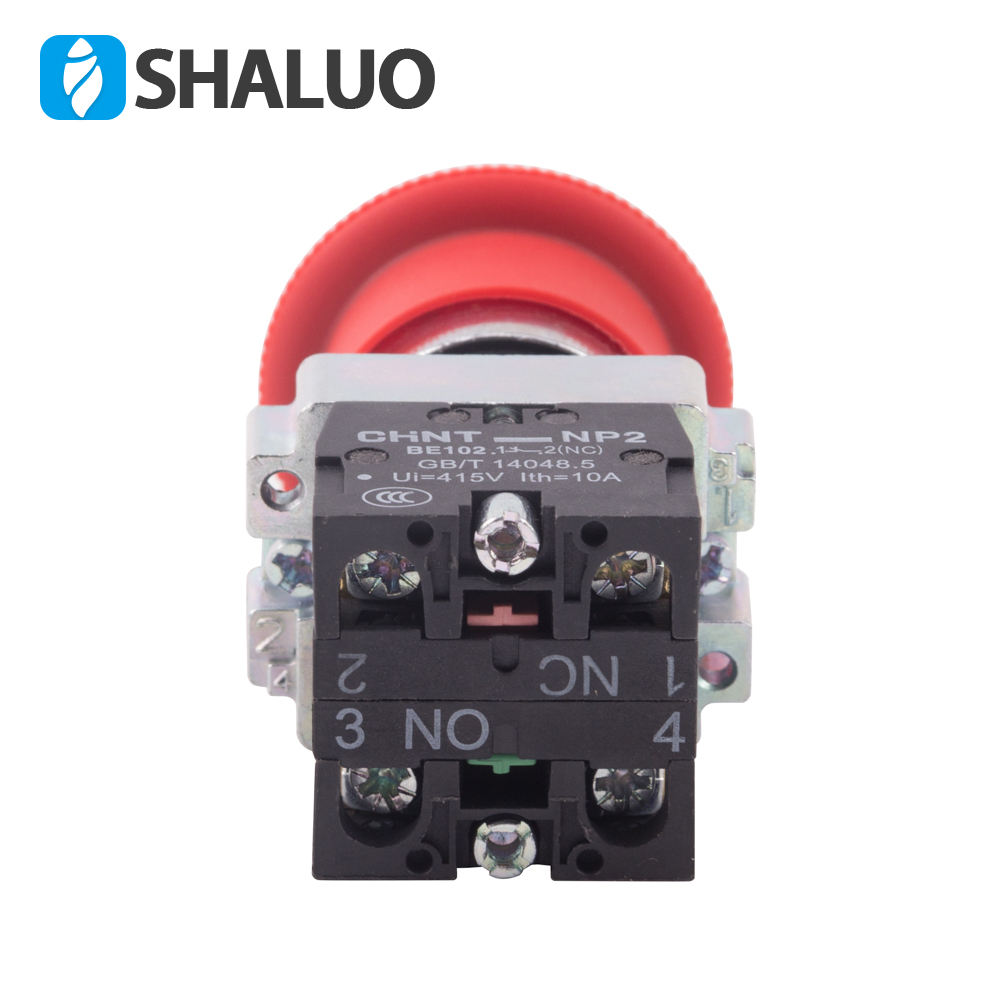 Accesorios del generador interruptor de botón de parada de emergencia ZB2BS54C reinicio de rotación de parada de emergencia normalmente abierto normalmente cerrado